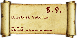 Blistyik Veturia névjegykártya